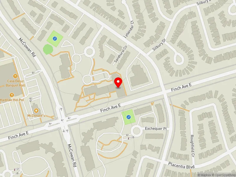RentSafeTO apartment evaluation map view of 23 THUNDER GRV in Scarborough North, Toronto