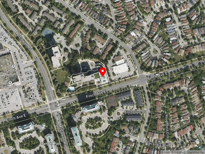 RentSafeTO apartment evaluation satellite view of 23 THUNDER GRV in Scarborough North, Toronto