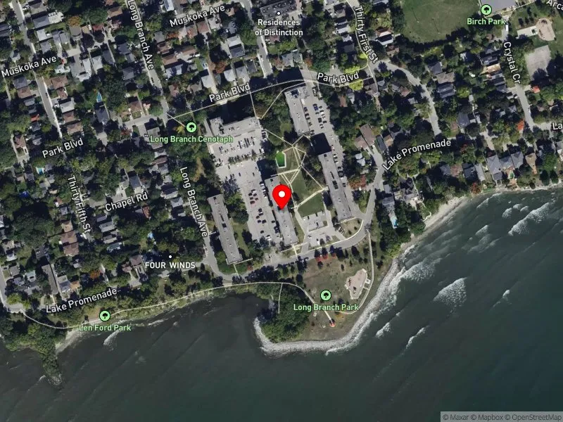RentSafeTO apartment evaluation satellite view of 230 LAKE PROMENADE in Etobicoke-Lakeshore, Toronto