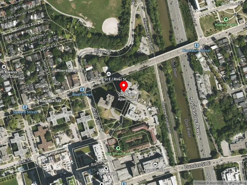 RentSafeTO apartment evaluation satellite view of 230 OAK ST in Toronto Centre, Toronto