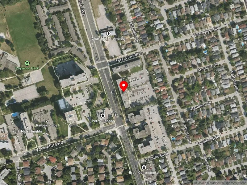 RentSafeTO apartment evaluation satellite view of 2301 VICTORIA PARK AVE in Scarborough Centre, Toronto