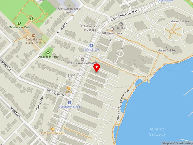 RentSafeTO apartment evaluation map view of 2303 LAKE SHORE BLVD W in Etobicoke-Lakeshore, Toronto