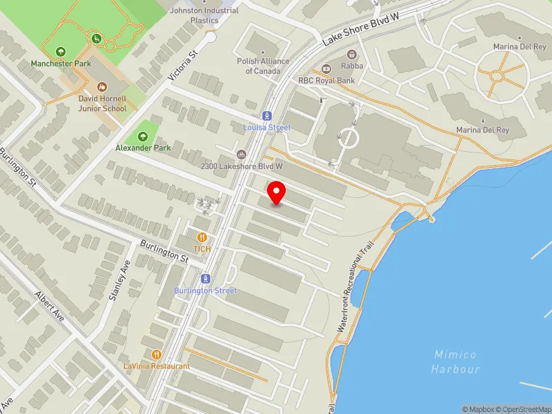 RentSafeTO apartment evaluation map view of 2305 LAKE SHORE BLVD W in Etobicoke-Lakeshore, Toronto