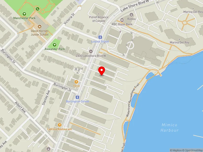 RentSafeTO apartment evaluation map view of 2307 LAKE SHORE BLVD W in Etobicoke-Lakeshore, Toronto