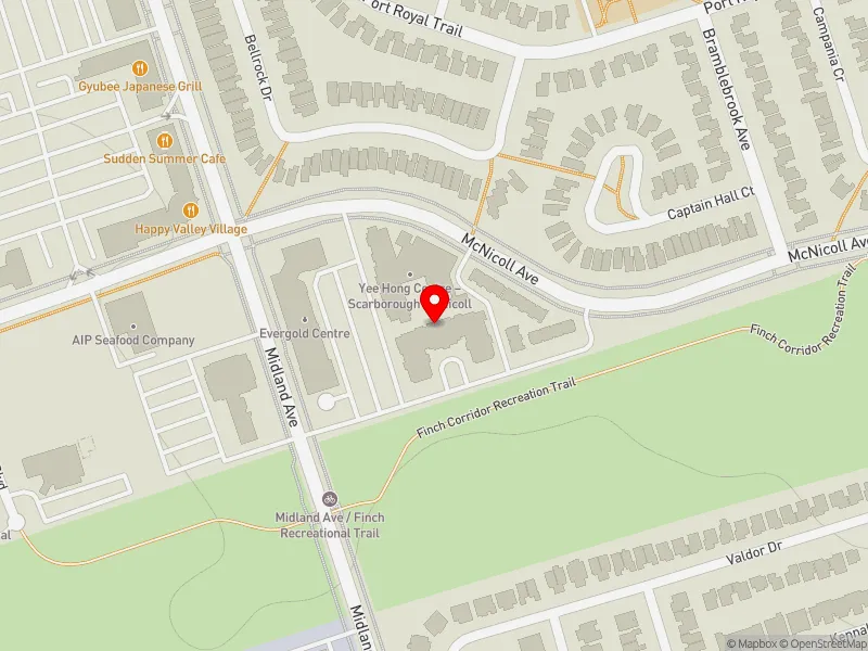 RentSafeTO apartment evaluation map view of 2319 MCNICOLL AVE in Scarborough North, Toronto