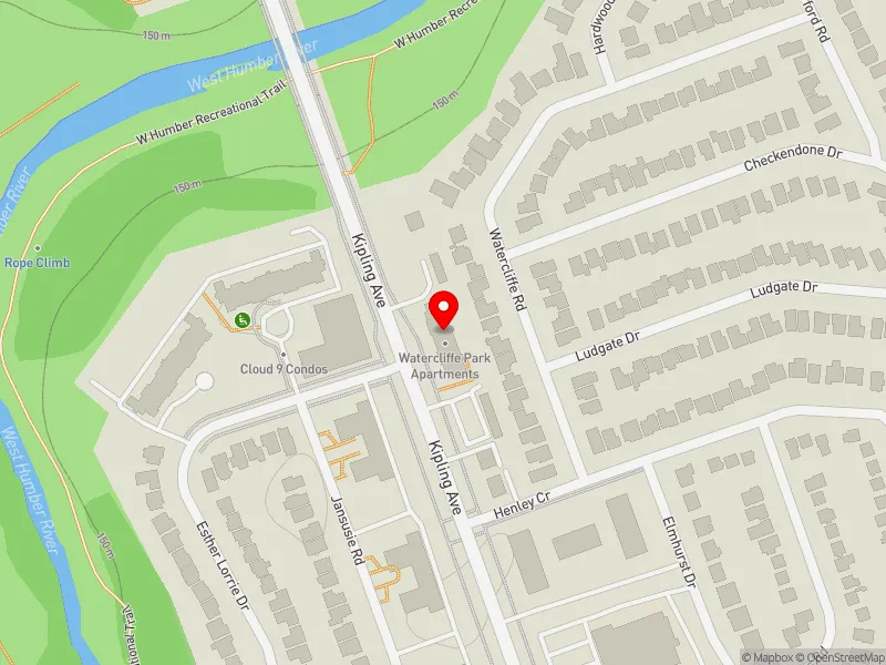 RentSafeTO apartment evaluation map view of 2329 KIPLING AVE in Etobicoke North, Toronto