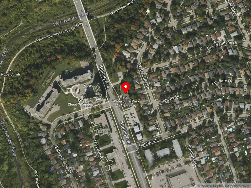 RentSafeTO apartment evaluation satellite view of 2329 KIPLING AVE in Etobicoke North, Toronto