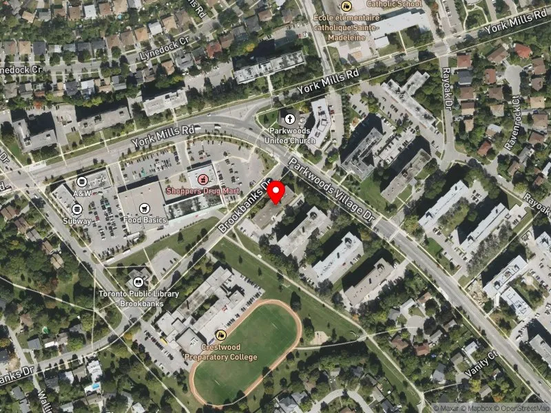 RentSafeTO apartment evaluation satellite view of 235 BROOKBANKS DR in Don Valley East, Toronto