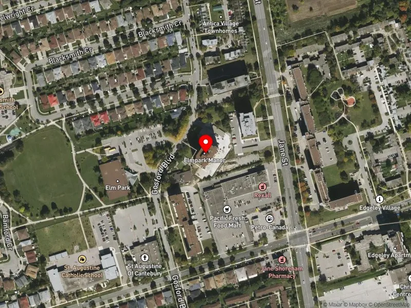 RentSafeTO apartment evaluation satellite view of 235 GOSFORD BLVD in Humber River-Black Creek, Toronto