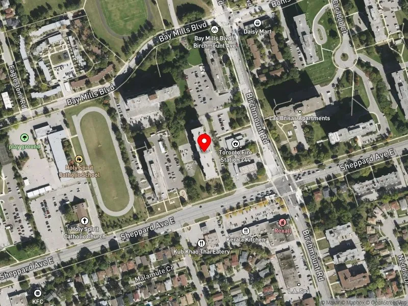 RentSafeTO apartment evaluation satellite view of 2350 BIRCHMOUNT RD in Scarborough-Agincourt, Toronto