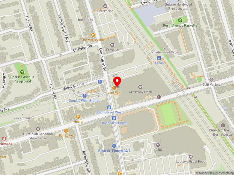 RentSafeTO apartment evaluation map view of 2350 DUNDAS ST W in Parkdale-High Park, Toronto