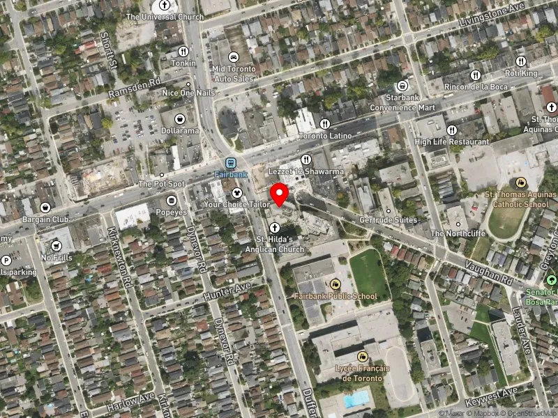 RentSafeTO apartment evaluation satellite view of 2353 DUFFERIN ST in Toronto-St. Paul's, Toronto