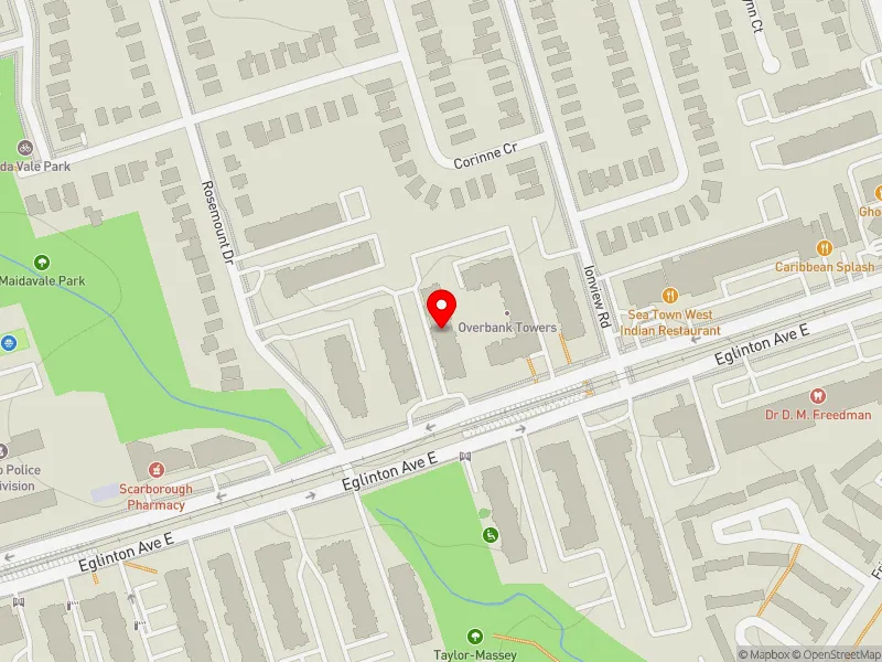 RentSafeTO apartment evaluation map view of 2356 EGLINTON AVE E in Scarborough Centre, Toronto