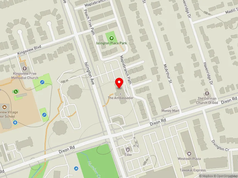 RentSafeTO apartment evaluation map view of 236 DIXON RD in Etobicoke North, Toronto