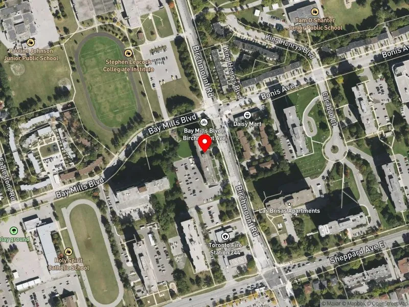 RentSafeTO apartment evaluation satellite view of 2360 BIRCHMOUNT RD in Scarborough-Agincourt, Toronto