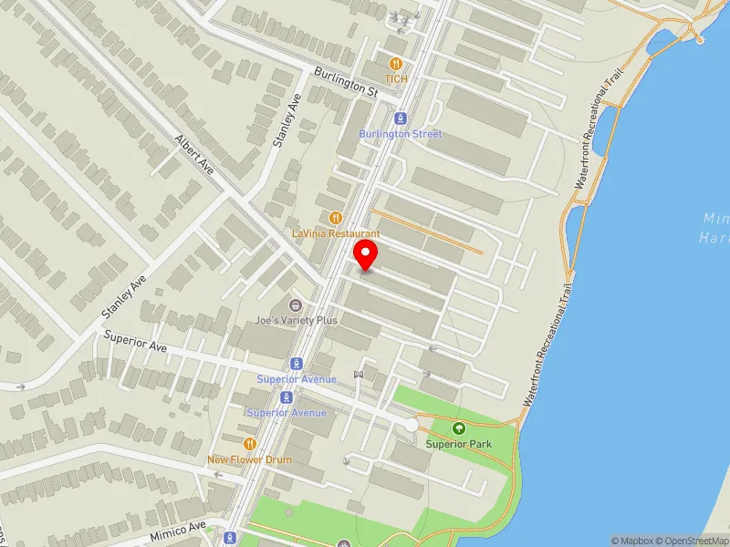 RentSafeTO apartment evaluation map view of 2361 LAKE SHORE BLVD W in Etobicoke-Lakeshore, Toronto