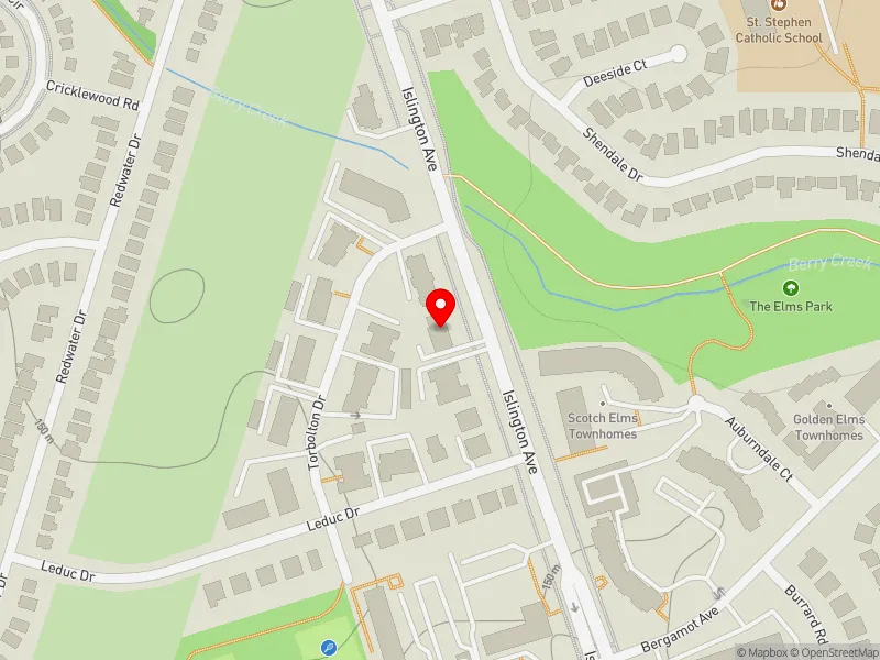 RentSafeTO apartment evaluation map view of 2362 ISLINGTON AVE in Etobicoke North, Toronto