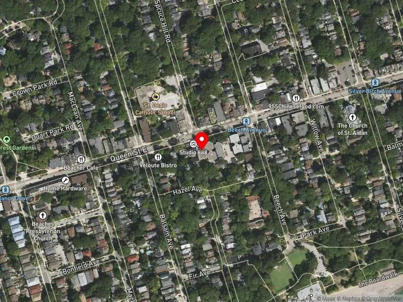 RentSafeTO apartment evaluation satellite view of 2363 QUEEN ST E in Beaches-East York, Toronto