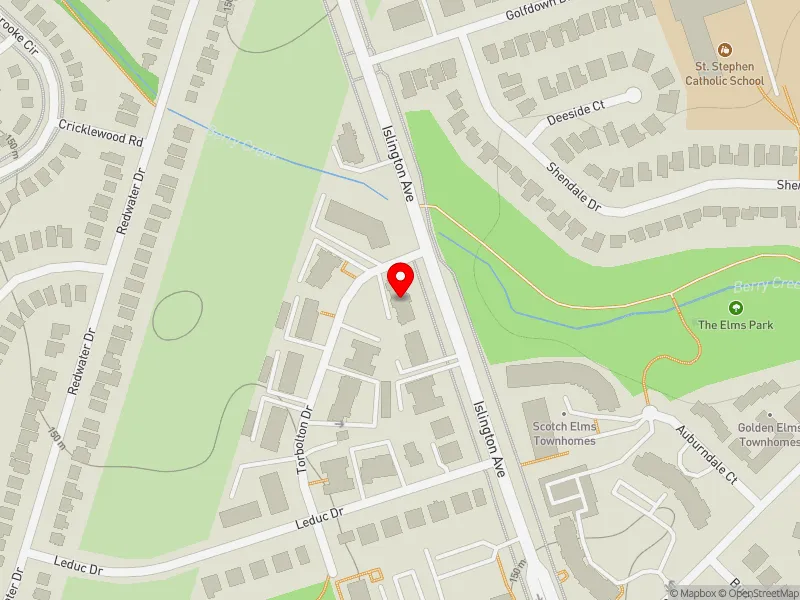 RentSafeTO apartment evaluation map view of 2366 ISLINGTON AVE in Etobicoke North, Toronto