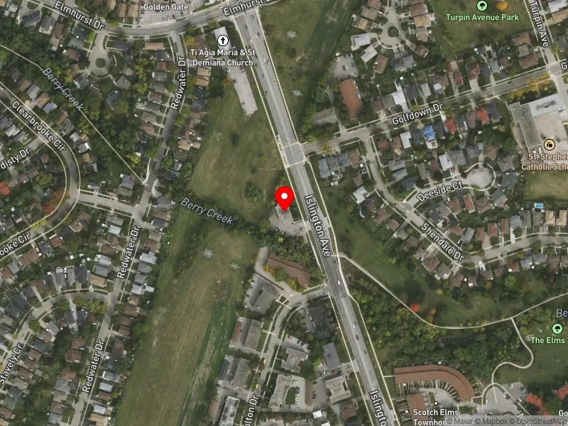 RentSafeTO apartment evaluation satellite view of 2386 ISLINGTON AVE in Etobicoke North, Toronto