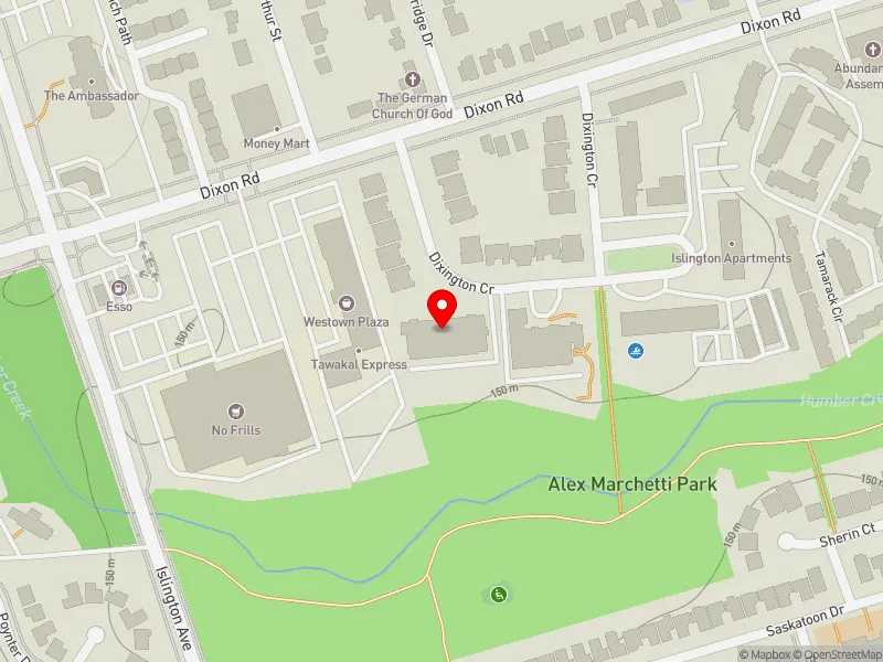 RentSafeTO apartment evaluation map view of 24 DIXINGTON CRES in Etobicoke Centre, Toronto