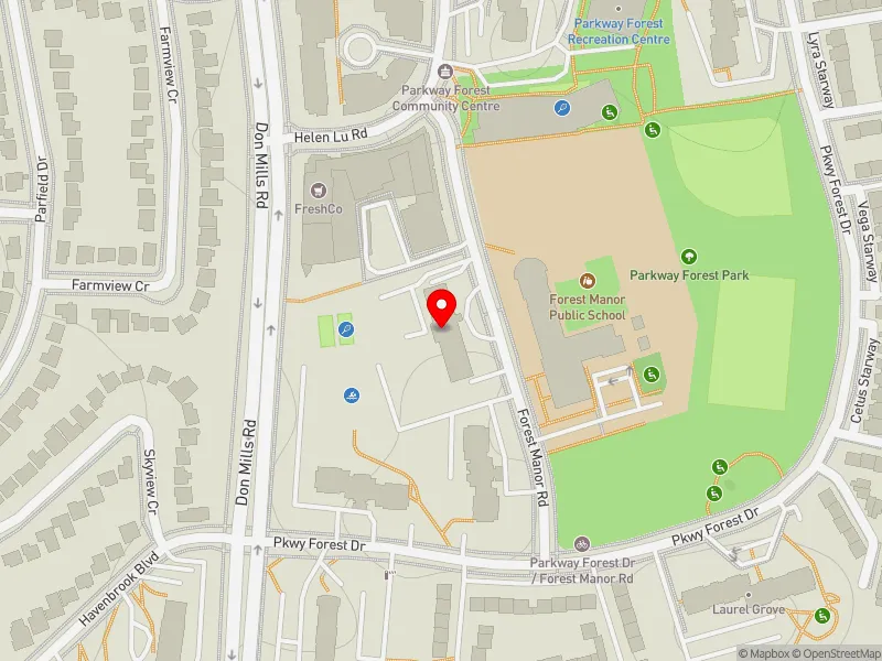 RentSafeTO apartment evaluation map view of 24 FOREST MANOR RD in Don Valley North, Toronto