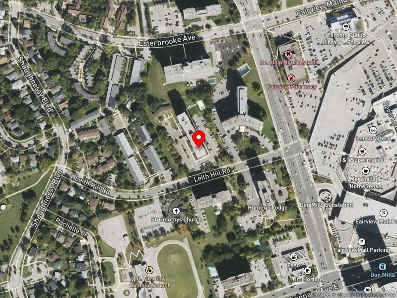 RentSafeTO apartment evaluation satellite view of 24 LEITH HILL RD in Don Valley North, Toronto