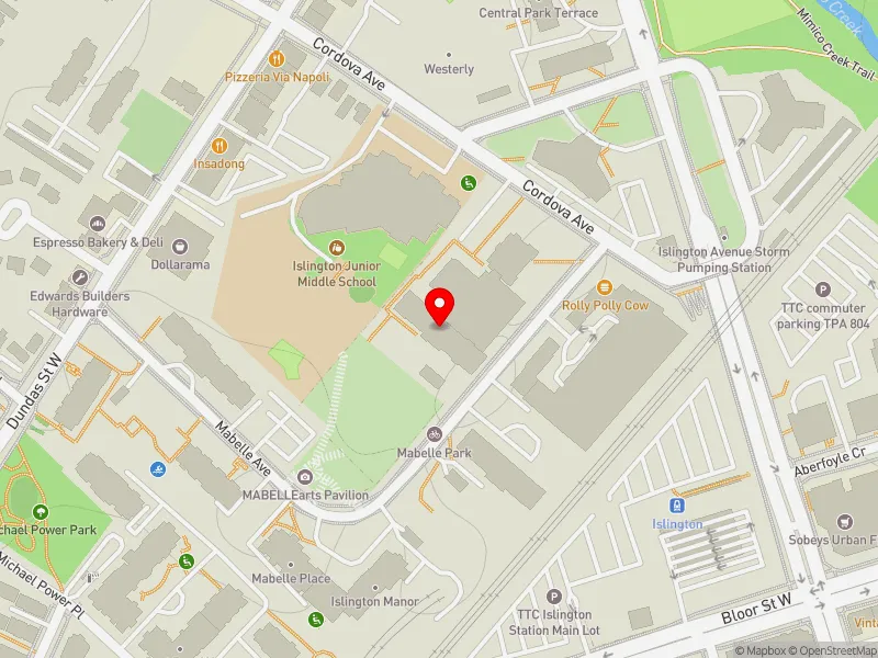 RentSafeTO apartment evaluation map view of 24 MABELLE AVE in Etobicoke-Lakeshore, Toronto