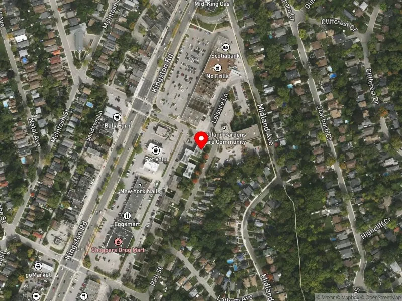 RentSafeTO apartment evaluation satellite view of 24 PELL ST in Scarborough Southwest, Toronto