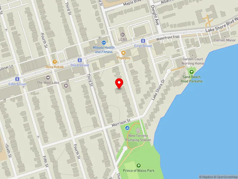 RentSafeTO apartment evaluation map view of 24 SECOND ST in Etobicoke-Lakeshore, Toronto