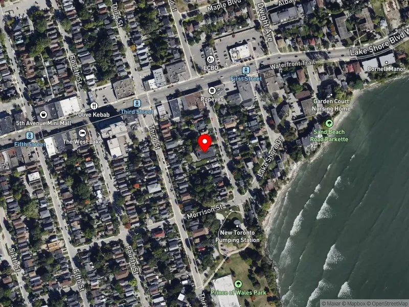 RentSafeTO apartment evaluation satellite view of 24 SECOND ST in Etobicoke-Lakeshore, Toronto