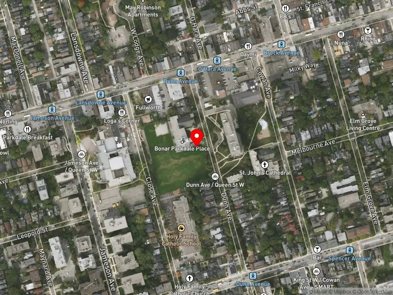 RentSafeTO apartment evaluation satellite view of 240 DUNN AVE in Parkdale-High Park, Toronto