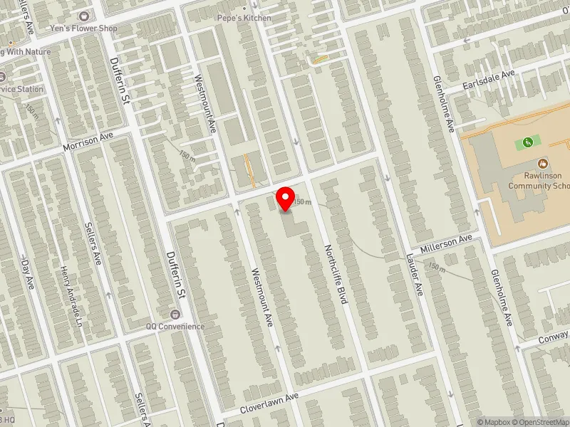 RentSafeTO apartment evaluation map view of 240 NORTHCLIFFE BLVD in Davenport, Toronto