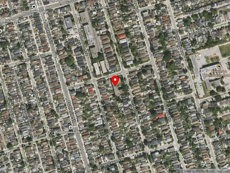 RentSafeTO apartment evaluation satellite view of 240 NORTHCLIFFE BLVD in Davenport, Toronto