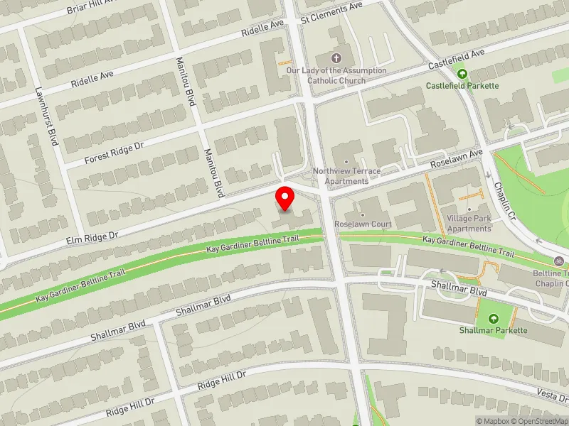 RentSafeTO apartment evaluation map view of 2400 BATHURST ST in Eglinton-Lawrence, Toronto