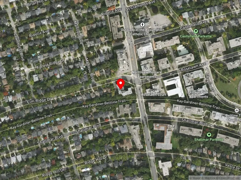 RentSafeTO apartment evaluation satellite view of 2400 BATHURST ST in Eglinton-Lawrence, Toronto