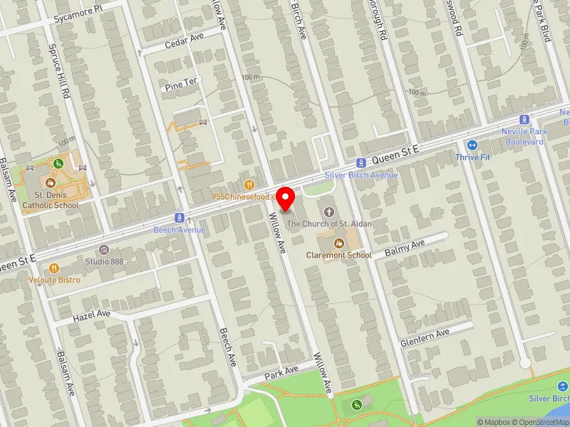 RentSafeTO apartment evaluation map view of 2401 QUEEN ST E in Beaches-East York, Toronto
