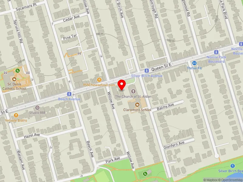 RentSafeTO apartment evaluation map view of 2405 QUEEN ST E in Beaches-East York, Toronto