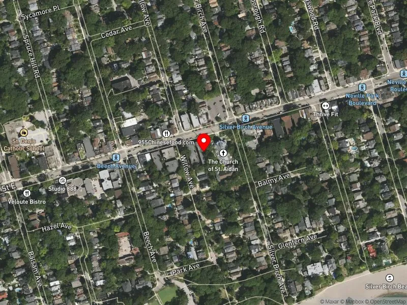 RentSafeTO apartment evaluation satellite view of 2405 QUEEN ST E in Beaches-East York, Toronto