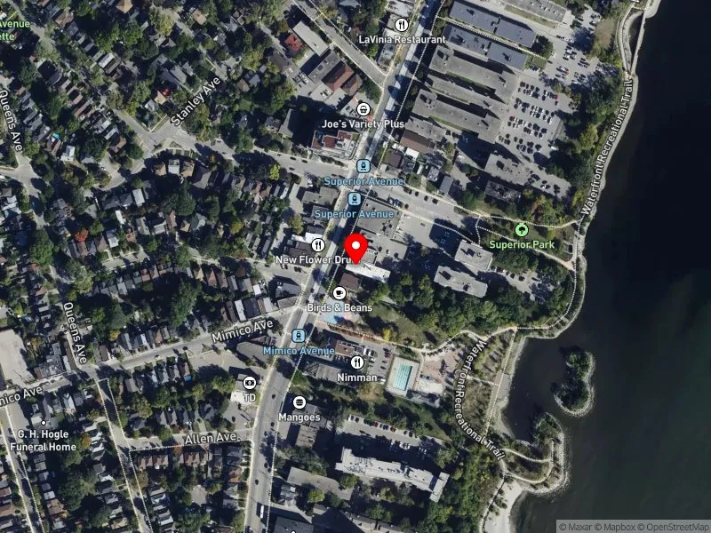 RentSafeTO apartment evaluation satellite view of 2407 LAKE SHORE BLVD W in Etobicoke-Lakeshore, Toronto