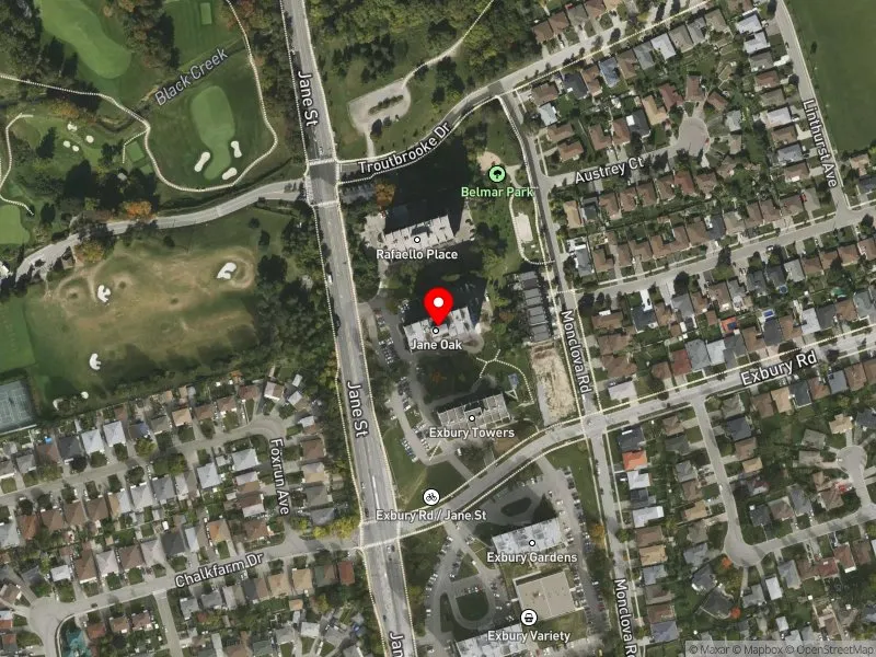 RentSafeTO apartment evaluation satellite view of 2415 JANE ST in York Centre, Toronto