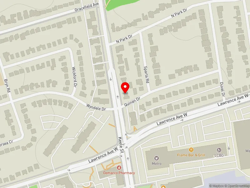 RentSafeTO apartment evaluation map view of 2417 KEELE ST in York South-Weston, Toronto