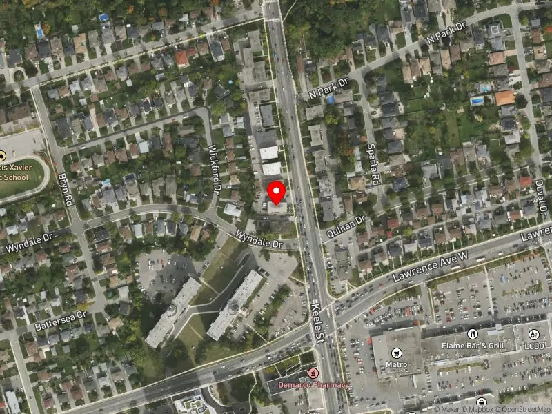 RentSafeTO apartment evaluation satellite view of 2418 KEELE ST in York South-Weston, Toronto