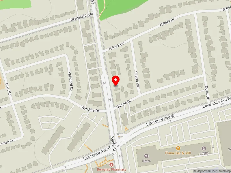 RentSafeTO apartment evaluation map view of 2419 KEELE ST in York South-Weston, Toronto
