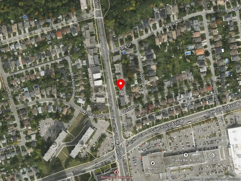 RentSafeTO apartment evaluation satellite view of 2419 KEELE ST in York South-Weston, Toronto