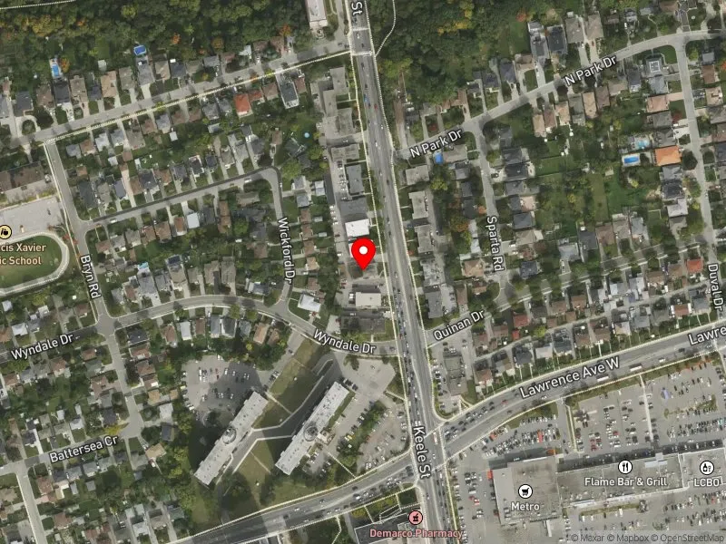 RentSafeTO apartment evaluation satellite view of 2420 KEELE ST in York South-Weston, Toronto