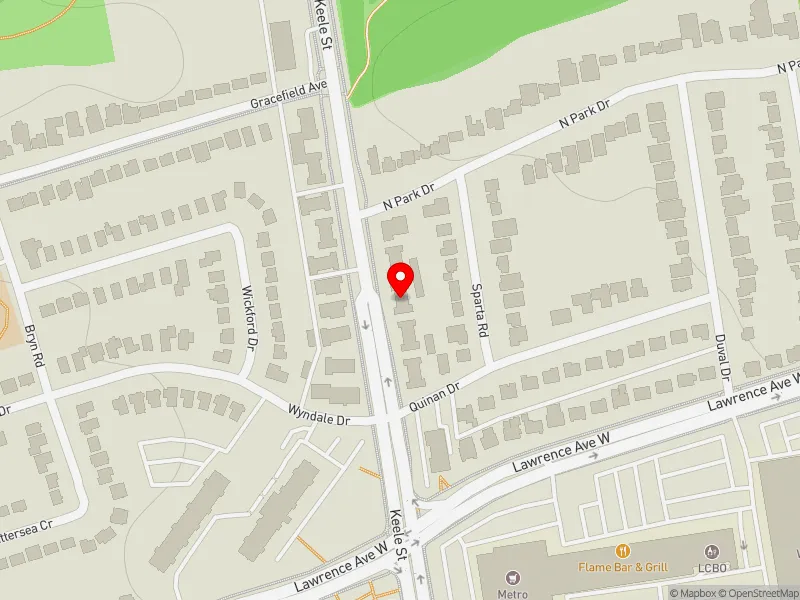 RentSafeTO apartment evaluation map view of 2421 KEELE ST in York South-Weston, Toronto