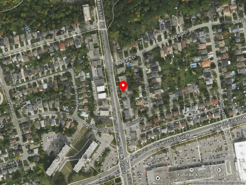 RentSafeTO apartment evaluation satellite view of 2421 KEELE ST in York South-Weston, Toronto
