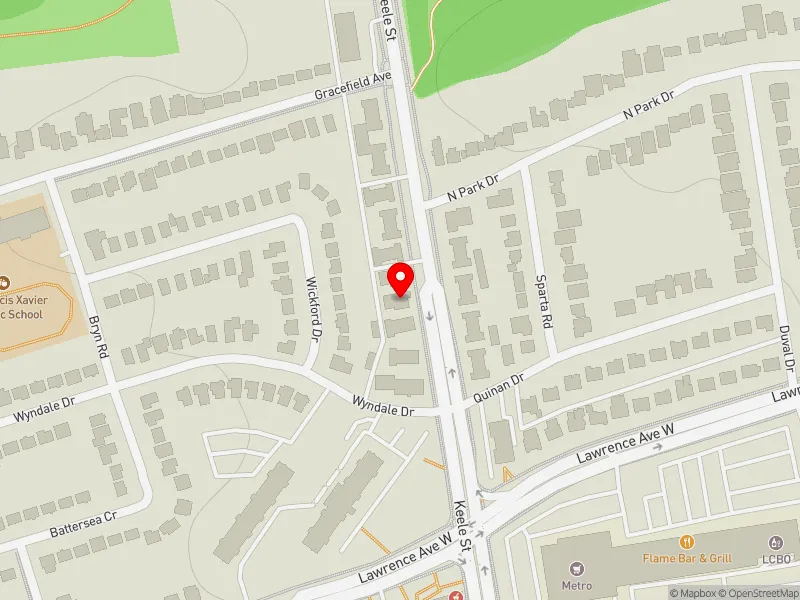 RentSafeTO apartment evaluation map view of 2422 KEELE ST in York South-Weston, Toronto