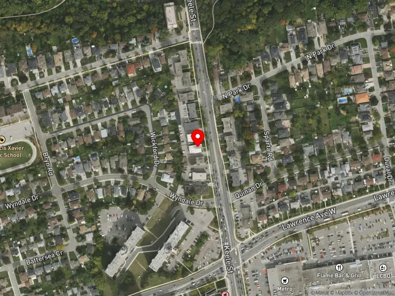 RentSafeTO apartment evaluation satellite view of 2422 KEELE ST in York South-Weston, Toronto